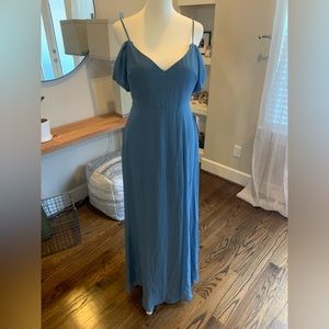 Twilight Blue Devin Birdy Grey Dress w/ Slit